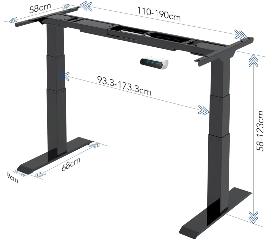 Flexispot E6 Tischgestellt mit verstellbarer Rahmenbreite von 110 cm bis 190 cm